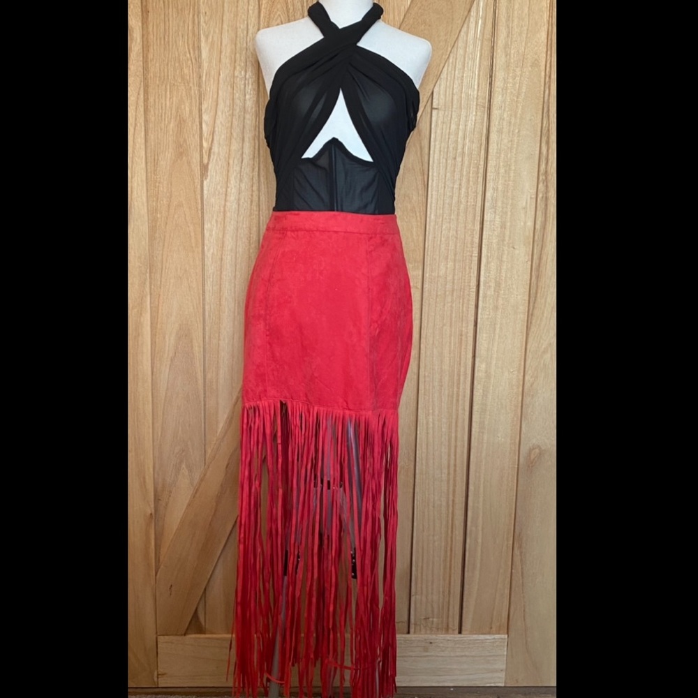 Red Maxi skirt
